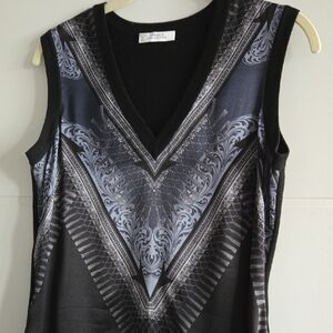 Versace Collection Black and Silver Tank Top